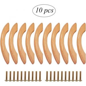 Poignee de meuble cuisine,Poign&eacute;e Meuble Bois 10 Pi&egrave;ces Poignee de Meuble Cuisine Bois Poign&eacute;es de Meuble Poign&eacute;es de Placard - Neuf