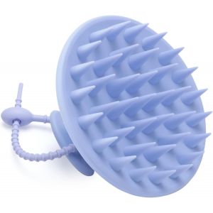 Brosse De Massage Du Cuir Chevelu 100% Silicone Pour Les Pellicules Et La Croissance Des Cheveux, Peigne Exfoliant Pour Cheveux Et Cuir Chevelu, Pour Hommes, Femmes, Enfants, Lavande - Neuf