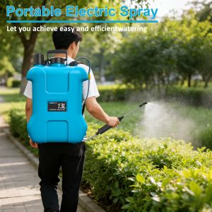 Pulv&eacute;risateur motoris&eacute; de 13 litres, pulv&eacute;risateur &eacute;lectrique pour mauvaises herbes, poign&eacute;e rechargeable, 3 buses de pulv&eacute;risation, lance r&eacute;tractable, pour pelouse et jardin - Neuf