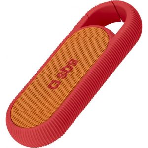 KALSG-Haut-Parleur Sans Fil Compact De 2 W,Batterie De 300 Mah Et Crochet De Ceinture,Câble Usb De Charge Inclus,Rouge - Neuf