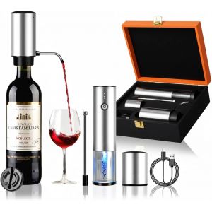 Ulteronixshop-Tire-Bouchon &Eacute;lectrique Rechargeable 4 En 1, Coffret Cadeau Avec Ouvre Bouteille & A&eacute;rateur De Vin Automatique, Bouchon &Agrave; Vide Et Coupe-Capsule, Id&eacute;e Cadeau Pour No&euml;l Et Anniversaire - Neuf