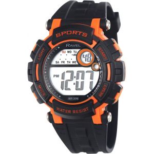 Eryi-- Montre À Quartz Numérique Ronde 3atm Pour Homme Avec Lumière - Rdg.141 - Neuf