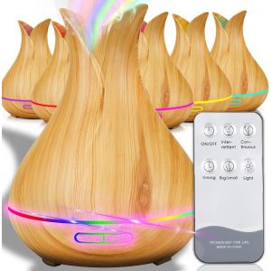 Humidificateur Ultrasonique avec t&eacute;l&eacute;commande, d'ar&ocirc;me humidificateur &agrave; brume fra&icirc;che pour chambre b&eacute;b&eacute; chambre d'enfant, humidificateur d'air avec veilleuse pour huiles essentielles - Neuf