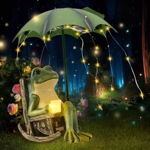 Mevronisshop-Statue De Jardin En Forme De Grenouille Solaire, Grenouille Solaire D&eacute;cor Statue, Grenouille Solaire Lampe Jardin, Led Grenouille Sculptures Pour Yard Statues D&eacute;coration Ext&eacute;rieure Pelou - Neuf