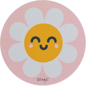Mr Wonderful Tapis de Souris Rose Fleur Marguerite, Tapis de Souris Fille en Fibre Extrafine, Tapis de Souris Enfant Rond Antidérapant - Cadeaux s pour Filles et Femmes.[F740] - Neuf