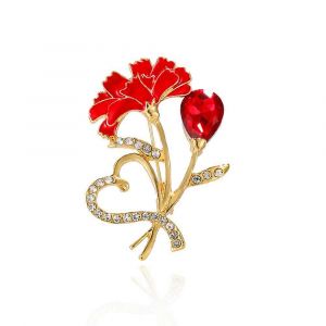 Broche Fleur En &Eacute;mail - Accessoire De Mariage Et De F&ecirc;te Avec Strass - Neuf