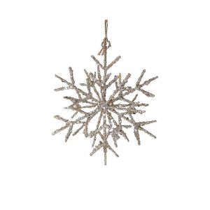 les d&eacute;corations de no&euml;l Beige en Fer Forg&eacute; &agrave; Trois Dimensions Champagne d'Or de Flocon de neige de No&euml;l, Ornements d'Arbre de No&euml;l D&eacute;coratif Pendentif - Neuf