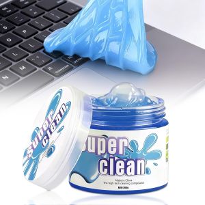 MEVRONISSHOP-Gel Nettoyant Clavier et Voiture, Gel de Nettoyage, Voiture Nettoyant, Slime Nettoyage R&eacute;utilisable, Poussi&egrave;re Clavier, pour Int&eacute;rieurs, Ordinateur, Imprimante, 200 g, Bleu - Neuf