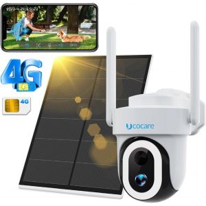 lbgwp60-4G Lte Camera De Surveillance Sans Internet Solaire Avec Carte Sim, 4Mp Camera Exterieur Sans Fil Solaire, Batterie 15000 Mah, Ptz 355°/120°, Vision Nocturne Couleur, Ai Détection Alarme, Ip6 - Neuf