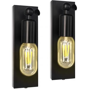 TIANYI-Modern Metal Applique Murale E27 Nordique Lampe Murale Abat-jour en M&eacute;tal Plafonnier Industrielle Eclairage de Plafond Chambre Applique pour Bar, Chambre &agrave; Coucher, Cuisine (2PC) - Neuf