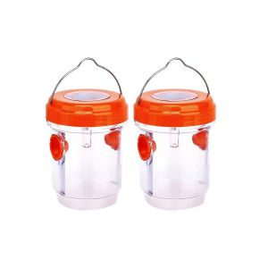 Lot De 2 Pi&egrave;ges &Agrave; Gu&ecirc;pes Solaires Suspendus, Avec Lumi&egrave;re Bleue Et Double Entr&eacute;e, Faciles &Agrave; Utiliser Et &Agrave; Nettoyer. - Neuf