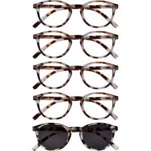 Zen Pack 5 Lunettes De Lecture Avec Lecteur Soleil Lumière Marron Écaille Petit Hommes Femmes Rrrrs24-1t +3,50 - Neuf
