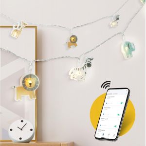Safari Guirlande Lumineuse Chambre Enfant-Télécommande Via App & 20 Animaux Led Wifi I 5m Pile I Guirlande Lumineuse Intérieur Fairy Lights Decoration Noel Guirlandes Lumineuses Interieur - Neuf