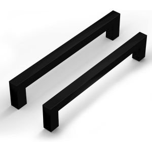 YUJTG-Lot de 2 Poignee de Meuble Cuisine Noir Poignet de Porte Cuisine Entraxe 288mm Poignée Meuble Noir Poignee de Porte Meuble Poignées Cuisine en Acier Inoxydable - Neuf