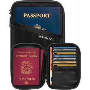 TIANYI-Porte-Passeport RFID Portefeuille de Voyage, Compact 9 Cartes, Prot&egrave;ge-Passeport, &Eacute;tui Documents, Cartes Bancaire et ID, pour Homme et Femme, Protection Anti-piratage (Noir 9 Cartes de Cr&eacute;dit) - Neuf