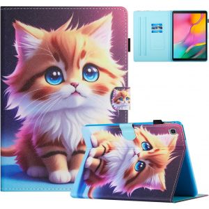 Coque Pour Tablette Samsung Galaxy Tab A7 Lite 8,7 Pouces (Sm-T227 Sm-T225 Sm-T220) Etui Housse Pu Cuir Flip Support Protection Cover Case Pour Samsung Galaxy Tab A7 Lite, Chat Jau[Coq9123503] - Neuf