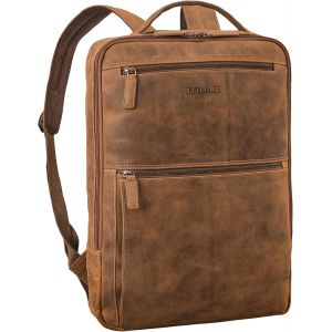 acdsgd-Jayce Sac &agrave; Dos en Cuir pour Ordinateur Portable 17 Pouces - Grand Business Backpack - Parfait pour Le Travail, l&iquest;Universit&eacute; et Les Voyages - Cuir V&eacute;ritable Couleur:Bergamo - Marron - Neuf