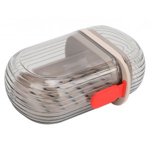 BoîTe à Savon De Voyage En Pet, Conteneur à Savon Portable éTanche Avec Couvercle, Plateau De Vidange Pour Voyage Camping Salle De Sport Transparent Noir - Neuf