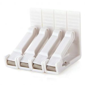 Lot de 4 Pinces de Nappe en Plastique Blanc avec Pince réglable à Haute Tension, épaisseur de Table d'env Pince de Table pour Jardin, Pique-Nique, fête, Cuisine et Restaurant - Neuf