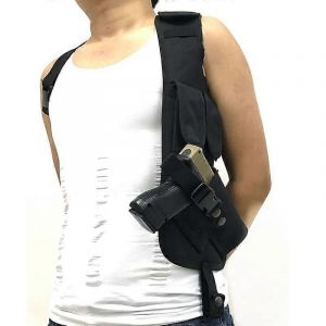 1pcs Sac De Pistolet Tactique Trekking Caché Sous Casque D'épaule Sac À Bandoulière Unique Avec Sac De Chasse Supplémentaire - Neuf