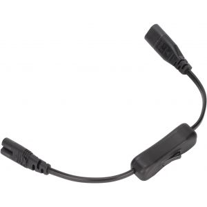 Rallonge d'alimentation,IEC 320 C8 vers IEC 320 C7 Câble Adaptateur D'extension d'alimentation Mâle vers Femelle avec Interrupteur pour Lampe de Bureau 2,5 A 250 V 1500 W 0,98 Pi - Neuf