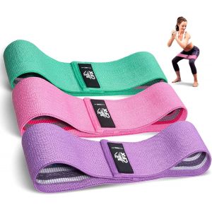 Cfx Bande Élastique Fitness En Tissu, [Lot De 3] Bande De Résistance 3 Niveaux De Force,Équipement D'exercices Pour Rééducation Physique Musculation Pilates Yoga, Avec Sac De Rangement - Neuf