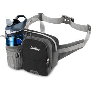 Sac Banane de randonnée Femme et Homme,Sacoche Banane de Sport Ceinture avec Pore Bouteille,Idéal pour la Course à Pied,Le vélo,Le Voyage (Noir) - Neuf