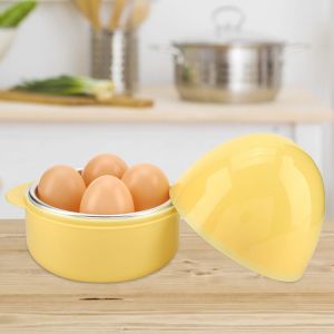 Hjlian Mini Cuiseur Vapeur Pour Oufs, Four A Micro-Ondes, Ustensile De Cuisine (Jaune) - Neuf