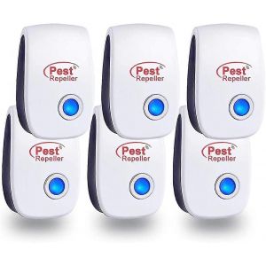 Lot de 6 repulsifs a ultrasons pour insectes et rongeurs, repulsifs electroniques d'interieur pour moustiques, cafards, souris, araignees et mouches - Neuf