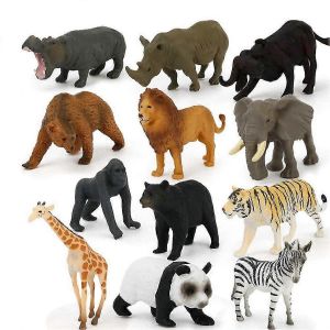 Ensemble De 12 Mini Jouets Animaux Éducatifs Sur Le Thème De La Jungle - Neuf