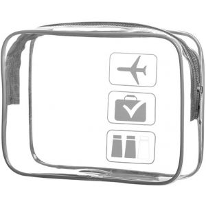MAA-Trousse de toilette de voyage transparente u2013 Trousse de maquillage transparente avec fermetures éclair en PVC étanche u2013 Trousse de toilette pour homme et femme, gris - Neuf