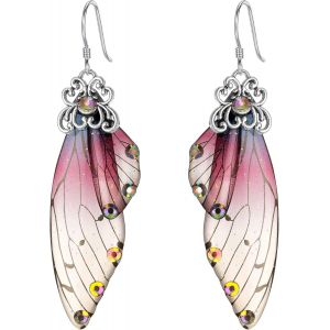 Kal-Boucles D'oreilles Suspendues Papillon Ailes Goutte Cristal Libellule Insecte Quotidien Été Pour Femme Multicolor - Neuf
