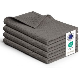 Eryi-Torchon Cuisine 50x70 Cm - Lot De 4 Torchon Coton 100% - Torchons De Cuisine Gaufrés Lavable En Machine À 60 °C - Torchon Vaisselle Super Absorbant - Serviettes Et Torchons À Vaisselle - Gris - Neuf