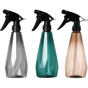 Paquet de 3 bouteilles pulvérisatrices vides de 500 ml Pompe à gâchette en plastique Bouteille vide rechargeable avec buse réglable Bouteille transparente pour voyage Beauté Jardin propre - Neuf