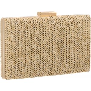 Pochette en Paille pour Femmes Clutches Tiss&eacute;e avec Cha&icirc;ne &eacute;t&eacute; Sac &agrave; Main Raphia Tress&eacute; pour Mariage Plage Vacances - Neuf