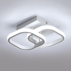 GERG-Plafonnier LED, Lampe de Plafond Chambre 22W 2550LM, Luminaire Plafonnier Salon Moderne Acrylique pour Couloir Cuisine, Blanc Froid 6500K, Dia 29CM - Neuf