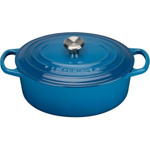 Subzonal-Cocotte Signature En Fonte &Eacute;maill&eacute;e Avec Couvercle, &Oslash; 25 Cm, Ovale, Compatible Avec Toutes Sources De Chaleur (Induction Incluse), Capacit&eacute; : 3.2 L, 3.672 Kg, Bleu Marseille - Neuf