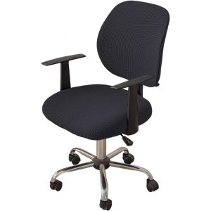 Ershi-Housse De Chaise De Bureau Extensible, Élastique En Élasthanne, Amovible, Lavable, Gris Foncé, 1 Pièce[2131] - Neuf