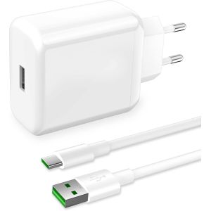 CMJAAGUR-65W Chargeur Rapide Avec Câble Usb Type-C 1M Pour Supervooc Adaptateur Chargeur Rapide 65W Charge Vooc Câble Usb C Pour Oppo Find X5 X3/2 Neo/Pro/Reno 10/8/7/6/5 Pro,Realme Gt Neo 2[M1635] - Neuf