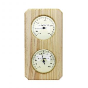 Hygrometre mural pour sauna, echelle claire, mesure precise de la temperature et de l'humidite ambiantes, double echelle verticale - Neuf