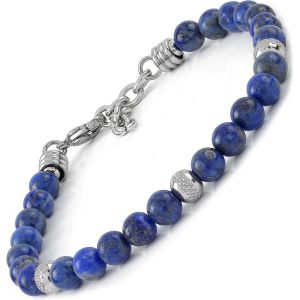 Bracelet En Pierre Lapis Lazuli Pour Homme Et Femme Fabriqu&eacute; En Italie, Pierre, Lapis Lazuli, Pierre, Lapis Lazouli - Neuf