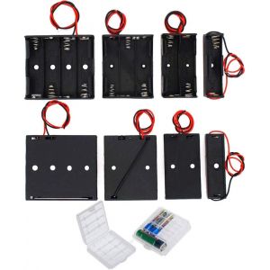 8PCS AA Support de Batterie, Noir Batterie Stockage Boite Coffre Support, AA Battery Holder Box Case, 1.,5V/2x1,5V/3x1,5V/4x1,5V, 2PCS Bo&icirc;te &agrave; Piles en Plastique pour AA et AAA (Transparent) - Neuf