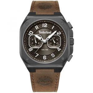 Montre Homme Timberland Mackinac Tdwgf0055001 En Acier Pvd Noir - Bo&icirc;tier Rectangulaire Et Fonction Dual Time - Neuf