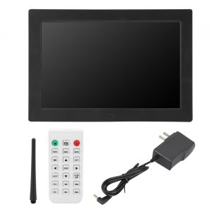 Cadre photo numerique HD 12 pouces, resolution 1280 x 800, prise en charge des formats MP3/MP4/images, prise 100 V/240 V US - Neuf