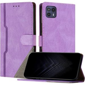 Kal-Étui Pour Motorola Moto G50 5g, Housse En Cuir Pu Avec [Protection Antichoc Tpu] [Fonction Support] [Porte-Cartes ] Antichoc Magnétique Coque Pour Moto G50 5g - Violet - Neuf