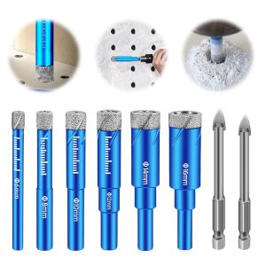 lbgwp60-Lot De 6 Forets Diamant Pour Carrelage - Foret À Sec Avec Changement Rapide Tige Hexagonale 6,8,10,12,14,16 Mm - Pour Céramique - Neuf
