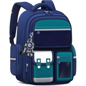 Cartable Garçons Primaire,Sac à Dos pour Enfants de CE2 CM1 CM2,Sac D'école Primaire Multi-compartiments avec Bandes Réfléchissantes pour Garçon 8 à 12 ans[T85] - Neuf
