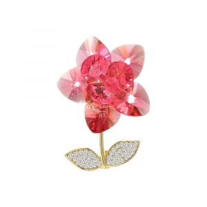 Broche Fleur En Strass Et Perles - Bijou Femme - Neuf