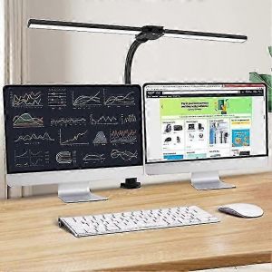 Lampe De Bureau Led A Double Tete, Lampe De Bureau D'architecte Pour Bureau A Domicile, Eclairage De Bureau D'etabli Le Plus Lumineux 24 W - 5 Modes De Couleur Et 5 Modes De Protection Des Yeux A Intensite Variable M - Neuf
