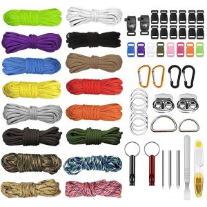 Kalanka-Paracorde Set 16 Couleurs, Corde En Nylon Paracorde 550, Multifonction Contient Une Boucle De Corde Et Des Aiguilles À Coudre, Convient Pour Faire Diy Bracelet Lanière Porte Clés - Neuf